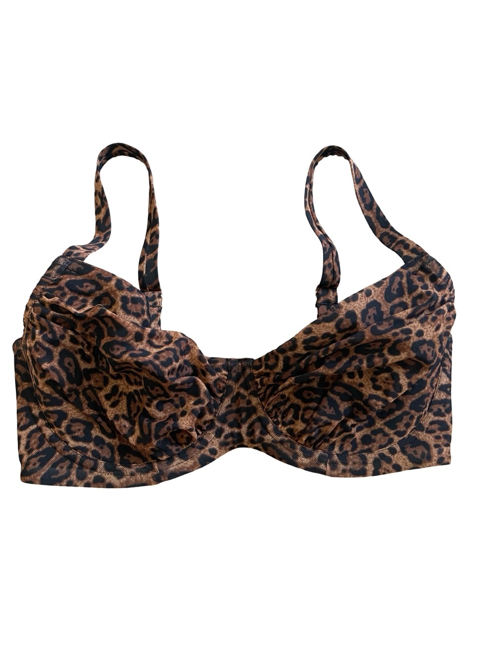 Popilush Shapewear Ruched Underwire Bikini Top Leopard Print Size S - Picture 3 of 5